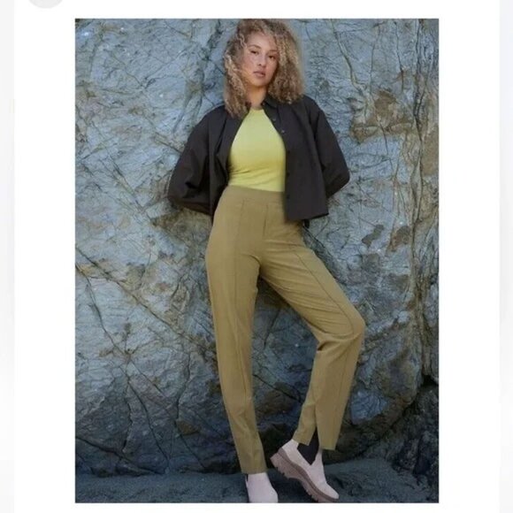 Athleta Brooklyn Heights Vienna Slim Pants 8 Tall Tapestry Gold NWOT - Picture 1 of 16